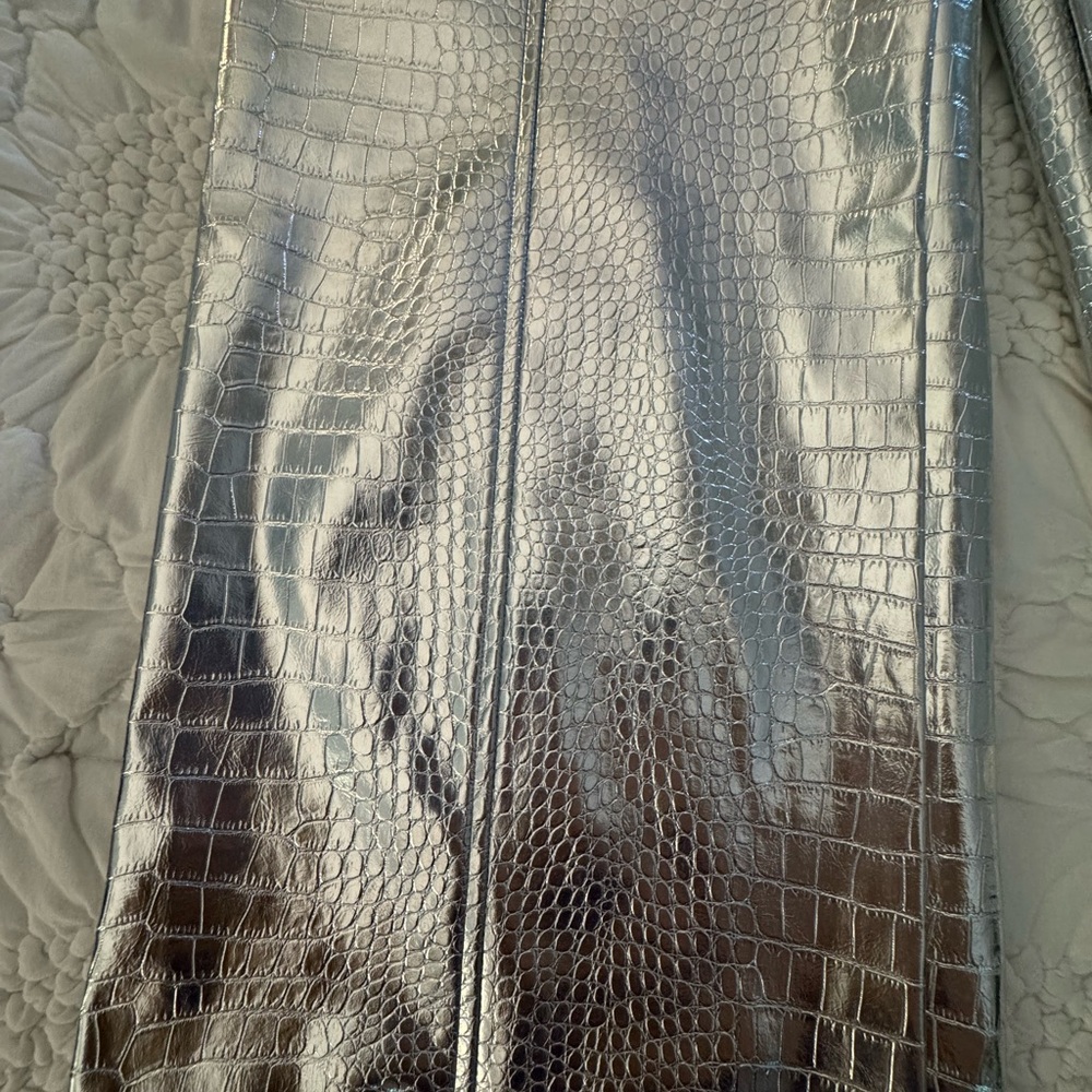 Silver Snake Embossed Pants - Picture 2 of 4